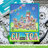 Lawn Fawn 4"x6" Tea-Rrific Day Clear Stamp Set and Coordinating Dies (LF2856, LF2857)