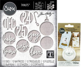 Tim Holtz Holiday 2019 - Christmas Circle Words and Plastic Dimensional Domes - 2 Items