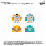 Lawn Fawn Tiny Gift Box Add-ons - Peacock/Turkey and Holiday Hats - 2 Items
