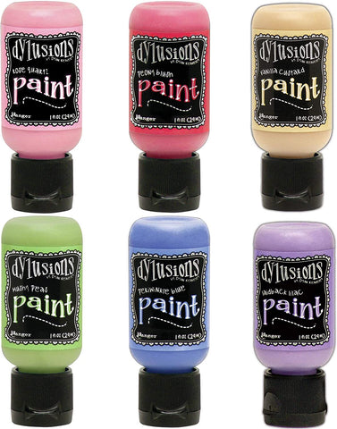 Dyan Reaveley's Dylusions Paint - Pastels Bundle - Six Flip Cap 1 Ounce Bottles