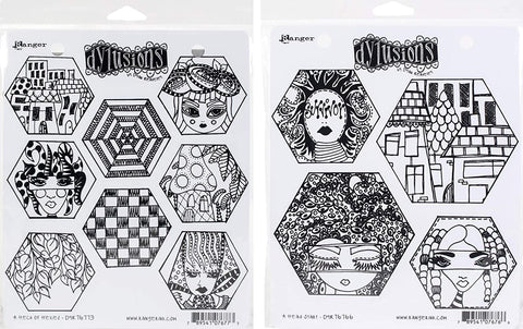 Dyan Reaveley's Dylusions Quilt Themed Stamps: A Heck of Hexies & A Head Start - 2 Items
