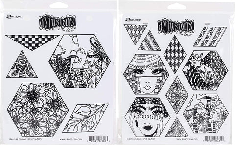 Dyan Reaveley's Dylusions Quilt Themed Stamps: Quilt As You Go & Quiltalicious - 2 Items