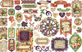 Graphic 45 Fruit & Flora - Chipboard Die-Cuts, Cardstock Die-cuts, Stickers, Ephemera & Envelope