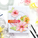 Pinkfresh Studio It's a New Day Floral - Stamp, Layering Stencils and Die - 3 Items